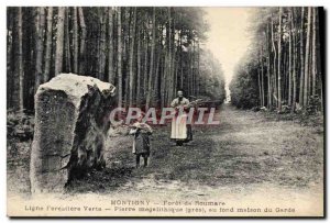 Old Postcard Montigny Foret Foret Roumare Green Line forestry megalithic ston...