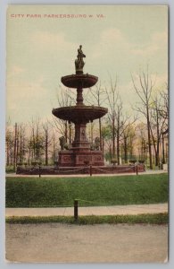 State View~City Park~Fountain~Parkersburg West Virginia~Vintage Postcard