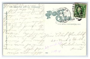 Postcard Main Street Looking North From Mill Kingman Kansas Storefronts c1912