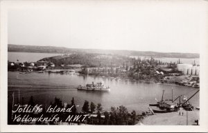 Jolliffe Island Yellowknife NWT Steamship Imperial Oil Tanks RPPC Postcard H59