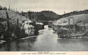 MILES CANYON WHITE PASS & YUKON RAILROAD ROUTE ALASKA POSTCARD (c. 1910)++ **