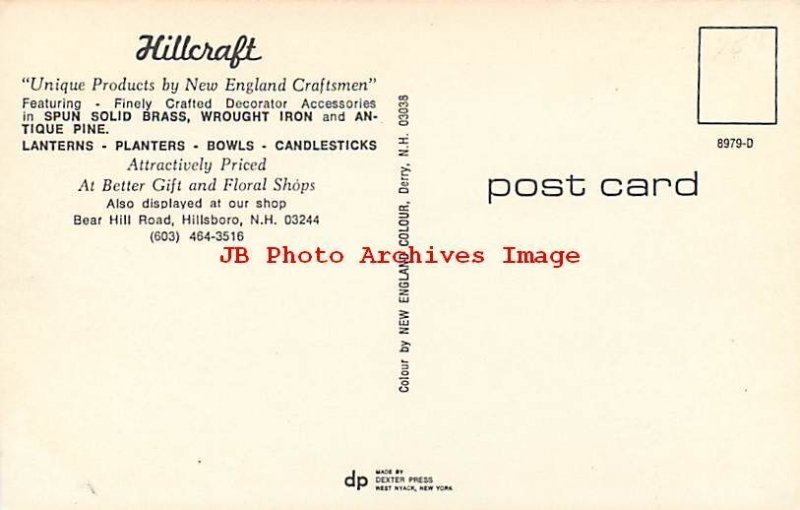 Advertising Postcard, Hillcraft Store, Hillsboro, New Hampshire