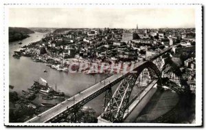Postcard Old Porto Vista Parcial of Ponte Luiz