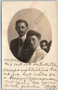 1907 Pueblo, CO Xmas Portrait RPPC Sent to Hubler in Platteville Real Photo A156