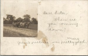 RPPC Portland Maine Plowing Scene 1907 Hawkes Family Woodfords ME Postcard U10