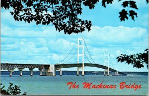 Mackinac Bridge Michigan Peninsula MI Postcard VTG UNP LL Cook Vintage Unused 