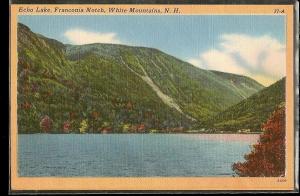 USA Echo Lake White Mountains NH Linen Postcard/