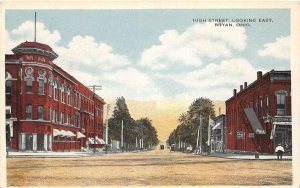 H83/ Bryan Ohio Postcard c1910 High Street East Stores 99