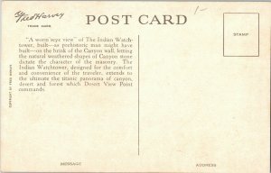 Fred Harvey Indian Watchtower Artist Gunnar Widforss Vintage Postcard J21