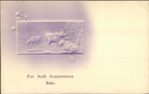 Art Nouveau Cattles AULD ACQUAINTANCE National Series Postcard