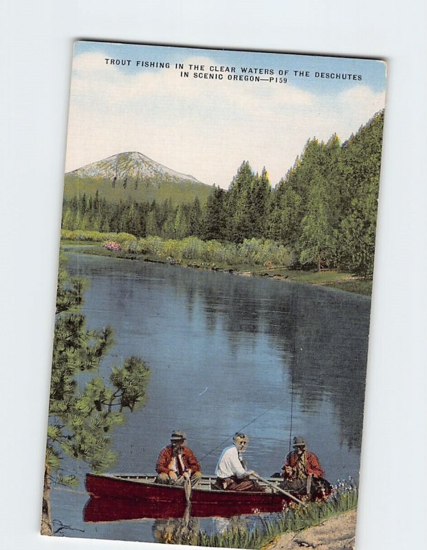 Postcard Trout Fishing In The Clear Waters Of The Deschutes In Scenic Oregon