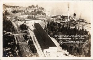 Chemainus BC Victoria Lumber & Manufacturing Co. Plant Aerial RPPC Postcard E94
