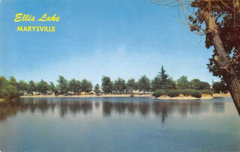 Marysville California Ellis Lake Waterfront Vintage Postcard K43008