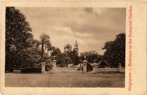 PC CPA SINGAPORE, ENTRANCE TO THE BOTANICAL GARDEN, VINTAGE POSTCARD (b3485)