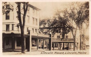 Lincoln Maine Lincoln House Gas Station Real Photo Postcard AA83438