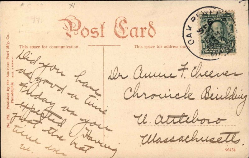 Oak Bluffs Martha's Vineyard MA East Chop Lighthouse c1910 Postcard