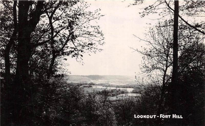 D26/ Fort Hill Ohio Real Photo RPPC Postcard Native Indian Mounds Lookout 1