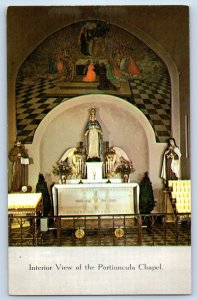 c1960 Burlington Wisconsin Postcard Interior View Portiuncula Chapel St. Francis