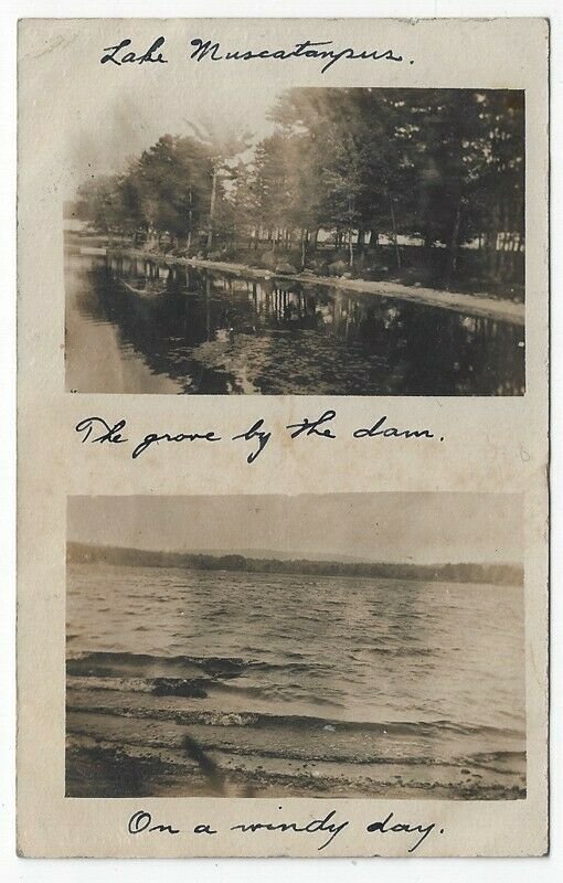RPPC, Early Views of Lake Muscatampus, Vermont