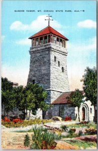 Talladega Alabama AL, Bunker Tower, Mt. Cheaha State Park, Vintage Postcard