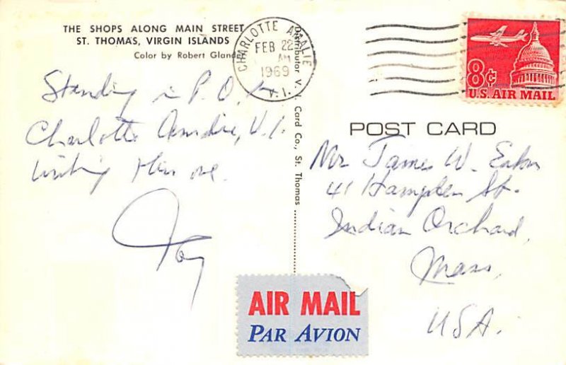 Shops Along Main Street St Thomas Virgin Islands Postcard