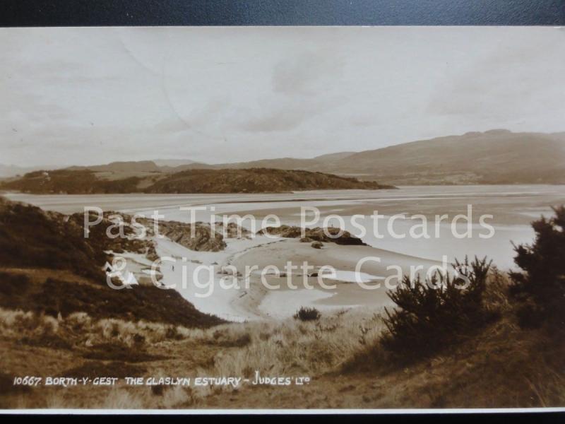 BORTH-Y-GEST, THE GLASLYN ESTUARY c1928 RP by Judges No.10667