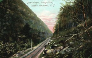 Vintage Postcard Grand Canyon Stoney Clove Railway Catskill Mountains New York