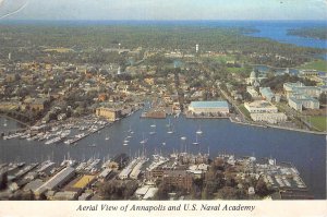 US12 USA Aerial view of Annapolis and US Naval Academy 1988