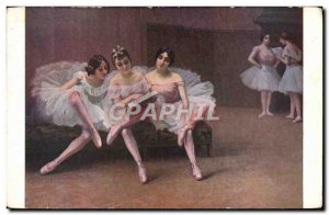 Old Postcard Dancing Fleury Paris Salon Before the lesson