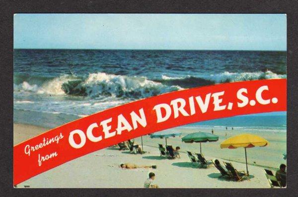 SC Greetings from OCEAN DRIVE SOUTH CAROLINA Postcard