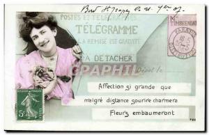 Old Postcard PTT Telegram
