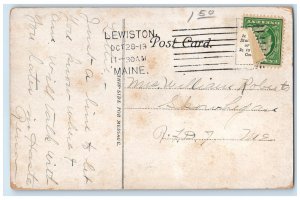 1913 Scene Near Hospital Square Lewiston Maine ME Antique Posted Postcard