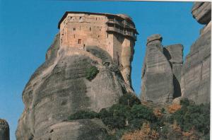 BF25030 meteora monastery of saint niclas anapafsas greece   front/back image