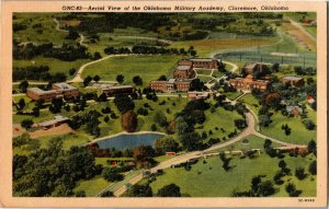 Aerial View Oklahoma Military Academy Claremore OK Vintage Postcard A08