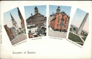 Boston MA Multi-View COPPER WINDOW NOVELTY c1905 Postcard