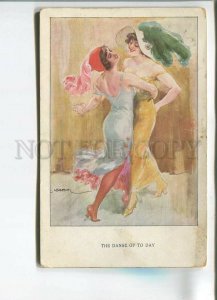 482466 USABAL Lesbian BELLE Girls DANCE Tango Vintage postcard