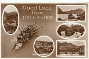 Scotland Postcard-Good Luck from Callander, Stirlingshire. Posted 1955 - TZ10743