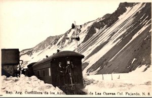 Argentina Train In Snow Cordillera de los Andes Paramillo de Las Cuevas Col F...