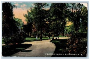 1911 Franklin Square Park Group Of Kids Playing Rochester New York NY Postcard