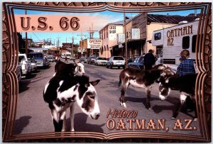 VINTAGE CONTINENTAL SIZE POSTCARD U. S. ROUTE 66 HISTORIC OATMAN ARIZONA