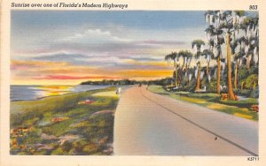 Sunrise over one of Florida's Modern Highways, USA  