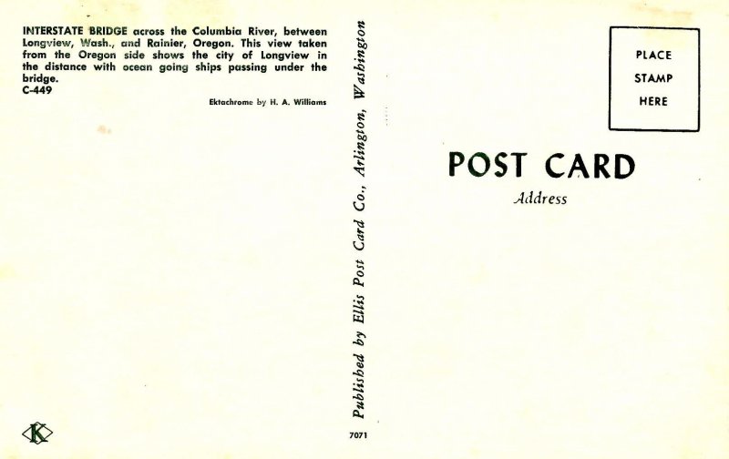 WA - Longview. Interstate Bridge Across Columbia River