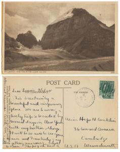 Mt. Leefroy and the Mitre, Lake Louise, Canadian Pacific ROW - 1924