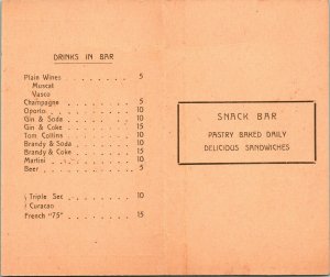 Vtg 1950s USAF Casablanca Morocco Officers' Club Cocktail Menu 