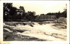 Antigo Wisconsin WI Keshena Falls Waterfall Real Photo Vintage Postcard