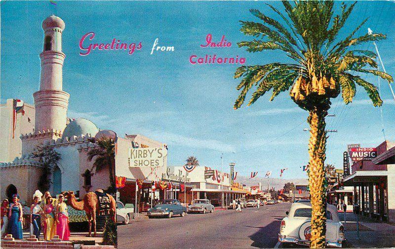 Automobiles 1950s Indio California Western Resort Publication postcard 9262