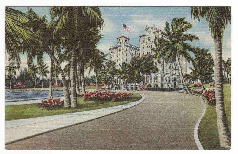 Hotel Pennsylvania Lake Worth Florida linen postcard