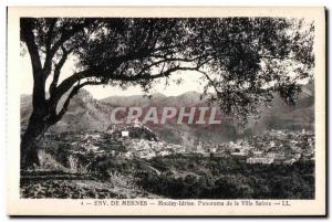 Old Postcard Approx Morocco Meknes Moulay Idriss Panorama City Salnte