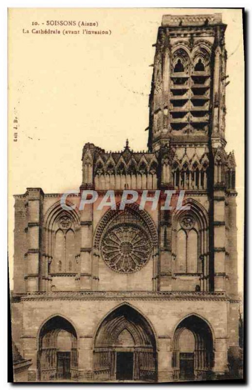 Old Postcard Soissons La Cathedrale