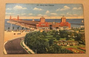 VINTAGE POSTCARD 1952 USED NAVY PIER, CHICAGO, ILL.